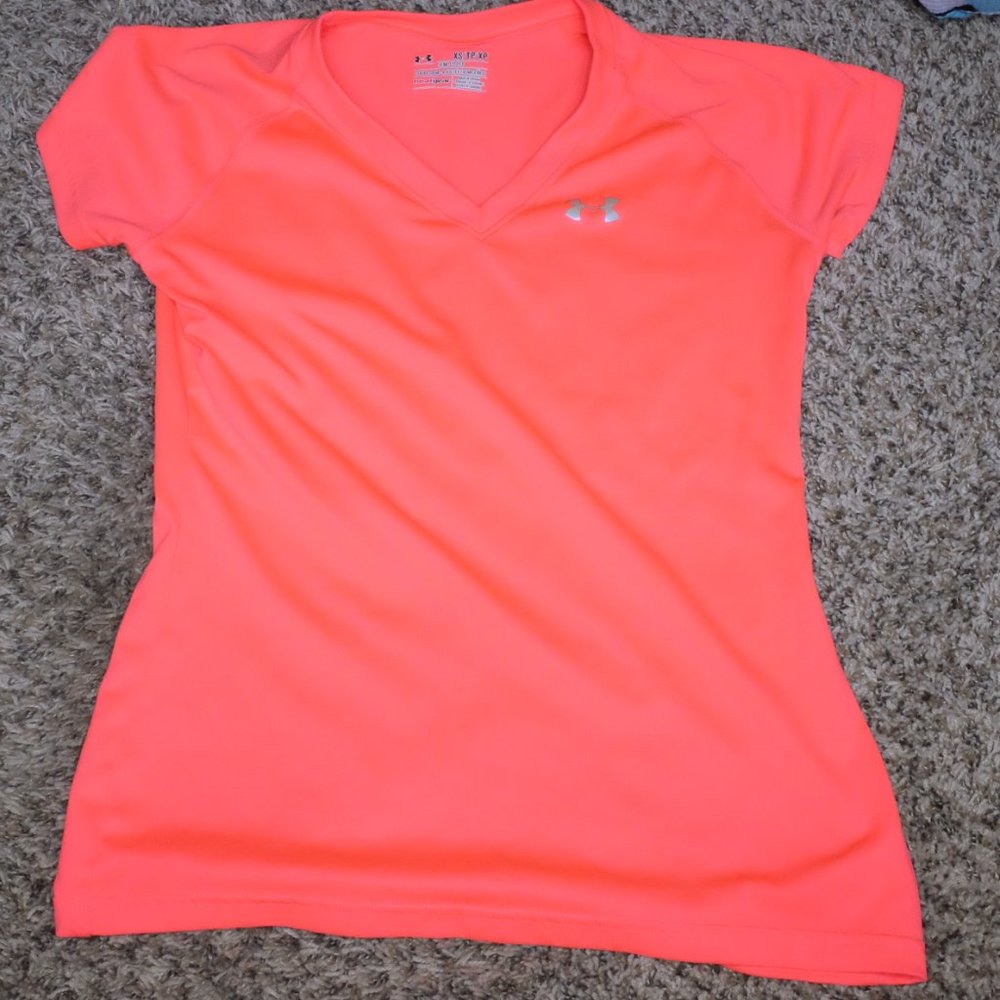 Pink V- Neck Athletic Tee